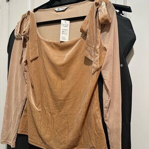 CUPSHE Velvet Tan Top M